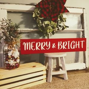 Merry and Bright Christmas sign